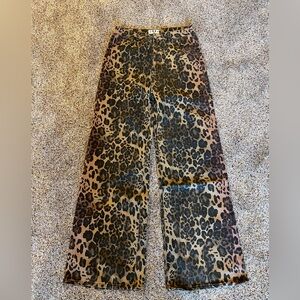 Women’s Leopard Print Wide Leg Jeans